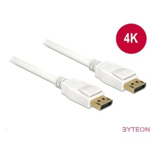 Delock Displayport 1.2 M,M video jelkábel 1m 4K fehér
