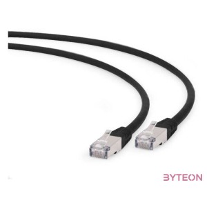 Gembird RJ45 CAT6A FTP M,M adatkábel 1m fekete LSZH