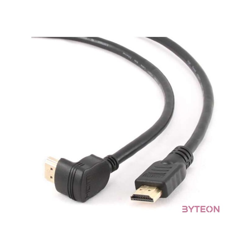 Gembird HDMI M,M video jelkábel 1.8m egyenes,90°le fekete