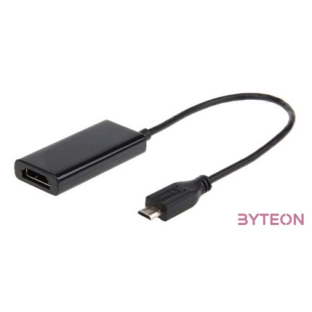 Gembird MHL USB micro B - HDMI M,F adapter 0.16m fekete