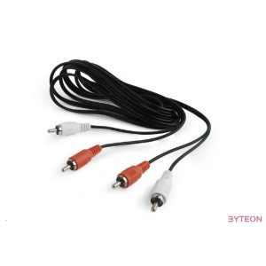 Gembird 2db RCA M,M audio kábel 1.8m fekete
