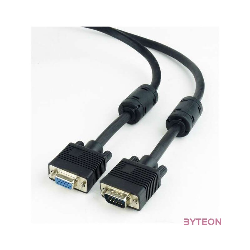 Gembird VGA M,F video jelkábel hosszabbító 3m fekete