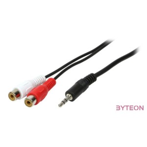 LogiLink Jack stereo 3,5mm - 2db RCA M,F audio kábel 5m fekete