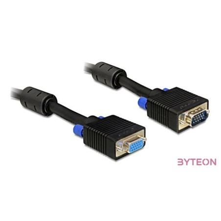 Delock VGA M,F video jelkábel hosszabbító 2m fekete