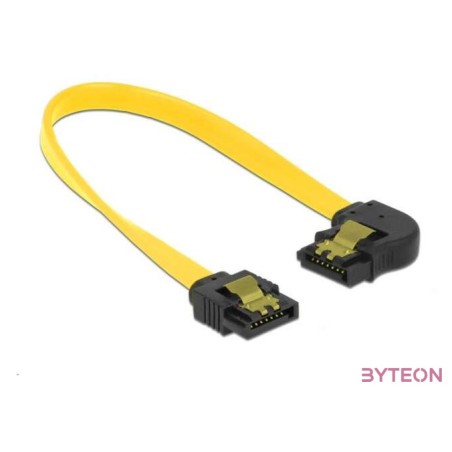 Delock SATA 3 F,F adatkábel 0.2m sárga egyenes,90° bal