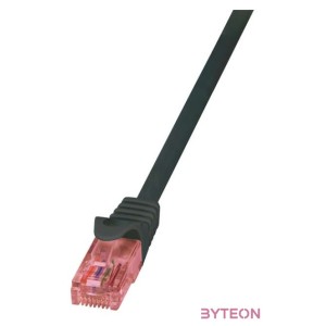 LogiLink RJ45 CAT6 UTP M,M adatkábel 0.25m AWG24 fekete