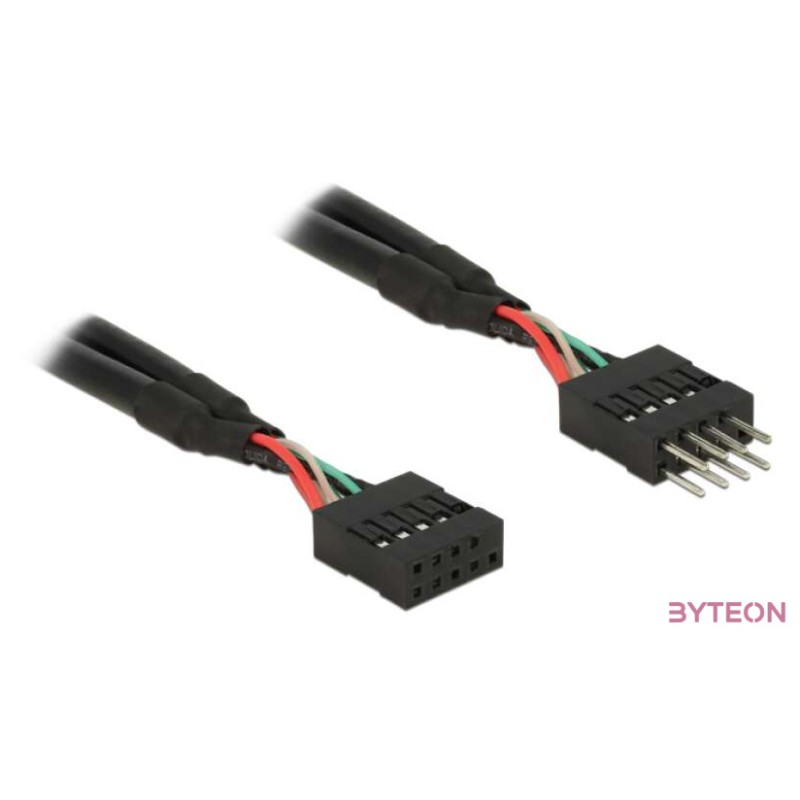 Delock USB Pinheader 9pin M,F adatkábel hosszabbító 0.25m fekete