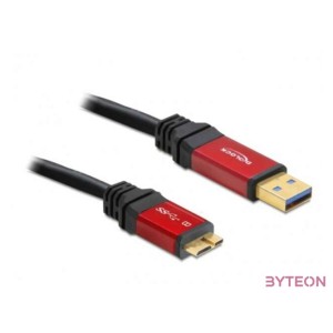 Delock USB 3.0 A - USB 3.0 micro B M,M adatkábel 3m Premium fekete