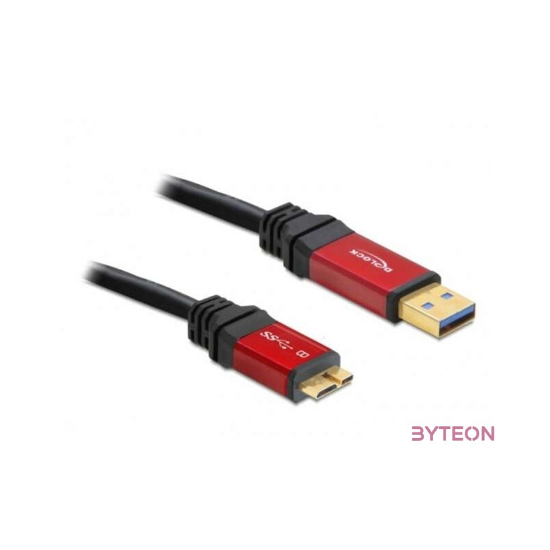 Delock USB 3.0 A - USB 3.0 micro B M,M adatkábel 3m Premium fekete