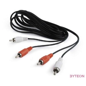 Gembird 2db RCA M,M audio kábel 1.8m fekete