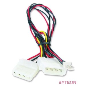 Gembird Molex Power 4pin - Power 2pin M,M tápkábel 0.15m 12V ventillátorhoz
