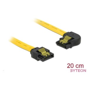 Delock SATA 3 F,F adatkábel 0.2m sárga egyenes,90° bal