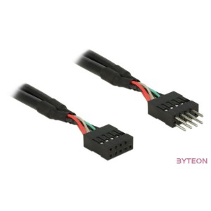 Delock USB Pinheader 9pin M,F adatkábel hosszabbító 0.25m fekete