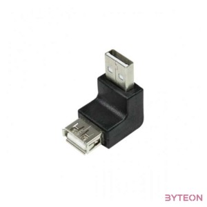LogiLink USB 2.0 A M,F adapter fekete 90° le