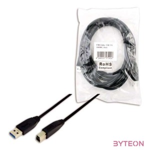 LogiLink USB 3.0 A - USB 3.0 B M,M adatkábel 1m fekete