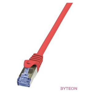 LogiLink RJ45 CAT6A S,FTP M,M adatkábel 0.25m AWG26 piros