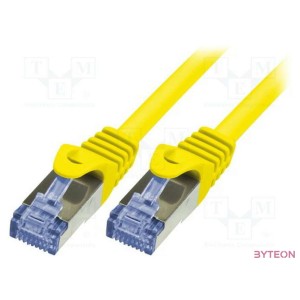 LogiLink RJ45 CAT6A S,FTP M,M adatkábel 0.25m AWG26 sárga