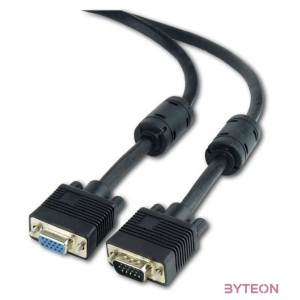 Gembird VGA M,F video jelkábel hosszabbító 3m fekete
