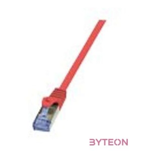 LogiLink RJ45 CAT6A S,FTP M,M adatkábel 0.25m AWG26 piros