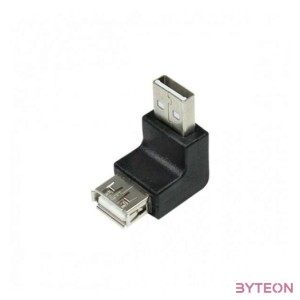 LogiLink USB 2.0 A M,F adapter fekete 90° le