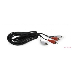Gembird 2db RCA M,M audio kábel 1.8m fekete