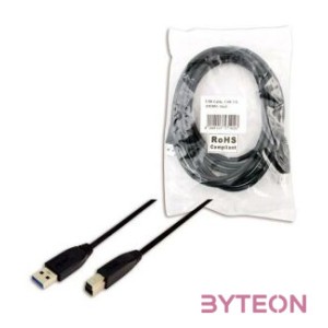 LogiLink USB 3.0 A - USB 3.0 B M,M adatkábel 1m fekete