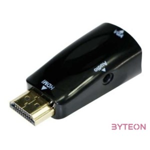 Gembird HDMI - VGA Jack 3,5mm M,F adapter +audio fekete