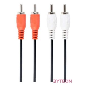 Gembird 2db RCA M,M audio kábel 1.8m fekete