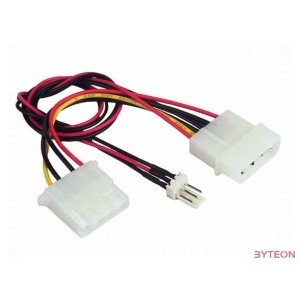 Gembird Molex Power 4pin - Power 2pin M,M tápkábel 0.15m 12V ventillátorhoz