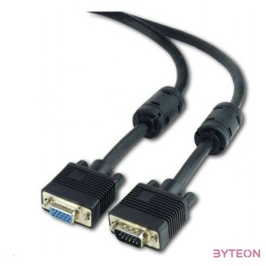 Gembird VGA M,F video jelkábel hosszabbító 3m fekete