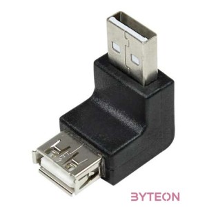 LogiLink USB 2.0 A M,F adapter fekete 90° le