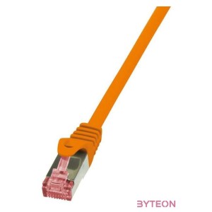 LogiLink RJ45 CAT6A S,FTP M,M adatkábel 3m AWG26 narancssárga