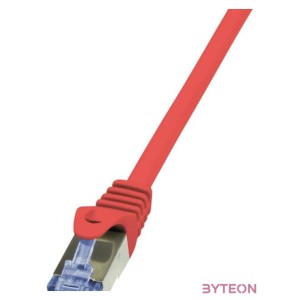 LogiLink RJ45 CAT6A S,FTP M,M adatkábel 0.25m AWG26 piros