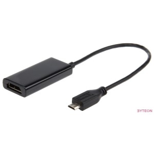 Gembird MHL USB micro B - HDMI M,F adapter 0.16m fekete