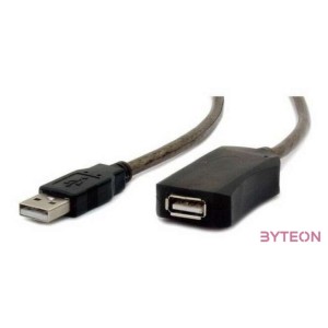 Gembird USB A M,F adatkábel hosszabbító 10m fekete aktív