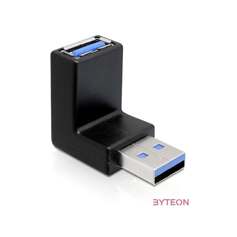 Delock USB 3.0 A M,F adapter 270 vertical fekete