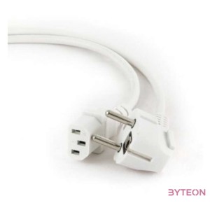 Gembird 230V villásdugó CEE 7,7 - C13 M,F tápkábel 1.8m 90,egyenes fehér