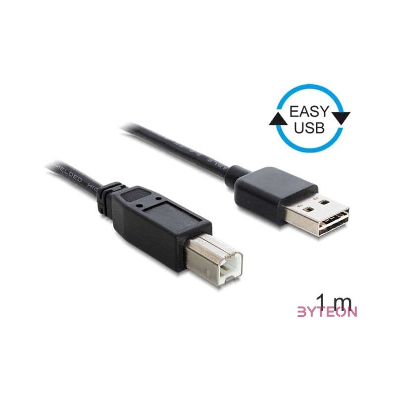 Delock Easy-USB - USB B M,M adatkábel 1m fekete