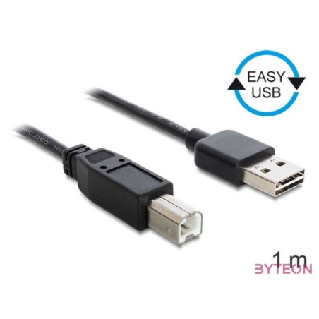 Delock Easy-USB - USB B M,M adatkábel 1m fekete