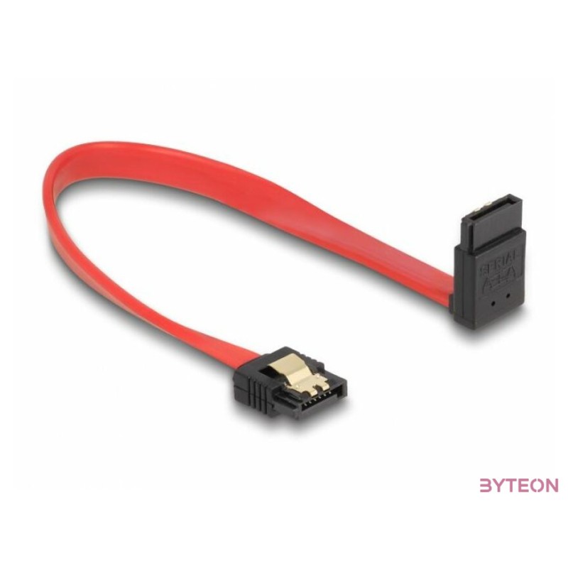 Delock SATA 3 F,F adatkábel 0.2m piros egyenes,90 fel