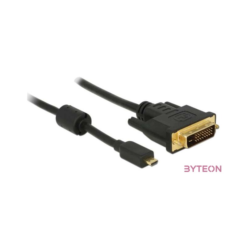 Delock HDMI micro D - DVI-D M,M video jelkábel 1m fekete