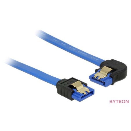 Delock SATA 3 F,F adatkábel 0.1m kék egyenes,90 bal
