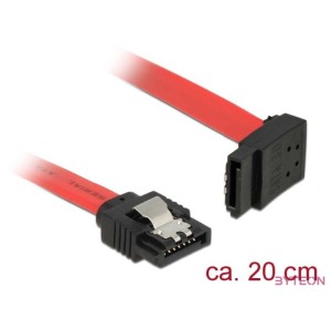 Delock SATA 3 F,F adatkábel 0.2m piros egyenes,90 fel