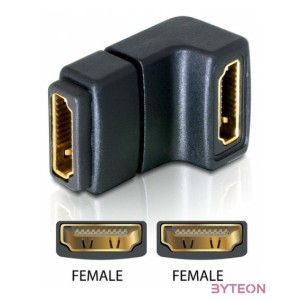 Delock HDMI F,F adapter 90-os fekete