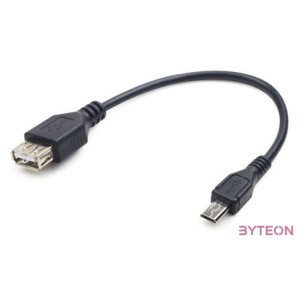 Gembird USB A - USB micro B F,M adatkábel 0.15m OTG fekete