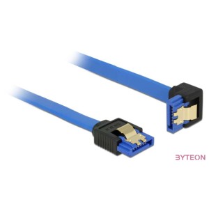 Delock SATA 3 F,F adatkábel 0.2m kék egyenes,90 le