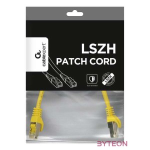 Gembird RJ45 CAT6A FTP M,M adatkábel 0.25m sárga LSZH