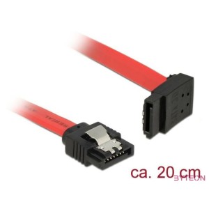 Delock SATA 3 F,F adatkábel 0.2m piros egyenes,90 fel