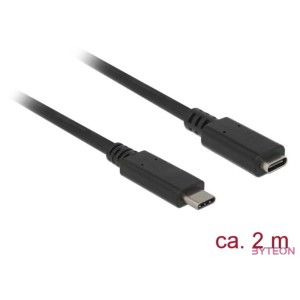 Delock USB C M,F adatkábel hosszabbító 2m fekete