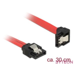 Delock SATA 3 F,F adatkábel 0.3m piros egyenes,90 le